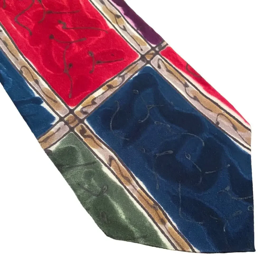 Robert Daskai Hand Painted tie 100% Silk Made in the USA